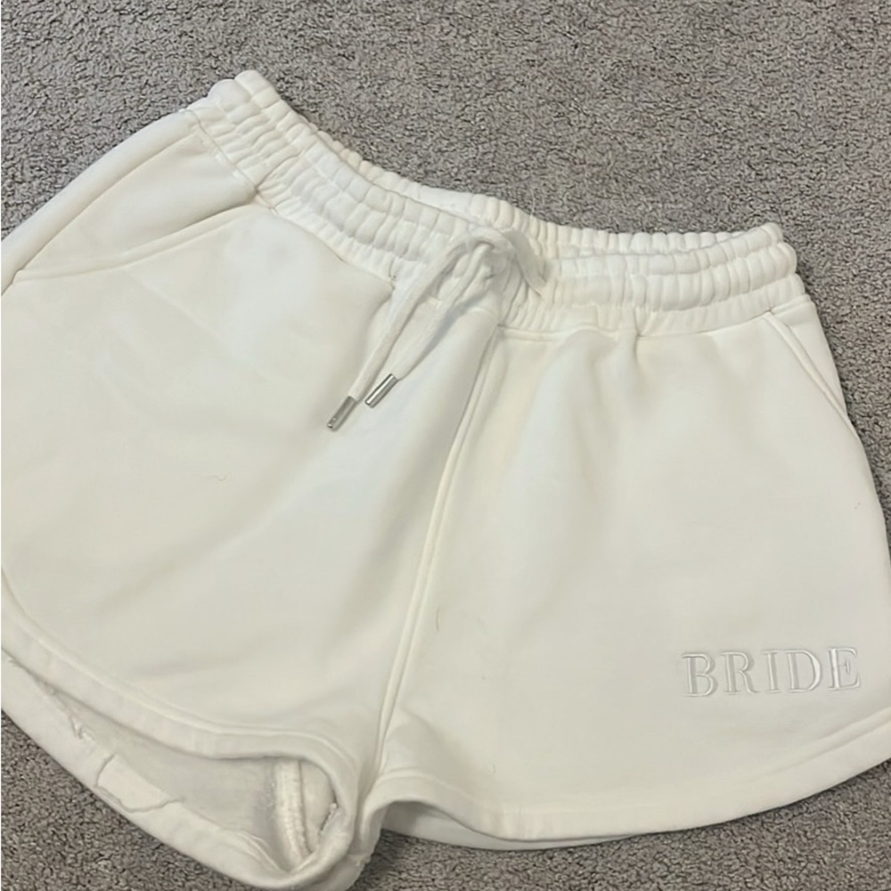 Bride White Athletic Shorts with Drawstring Waist